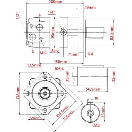 SILNIK HYDRAULICZNY BMS SMS OMS 200 cm3 ALSG3 GR3